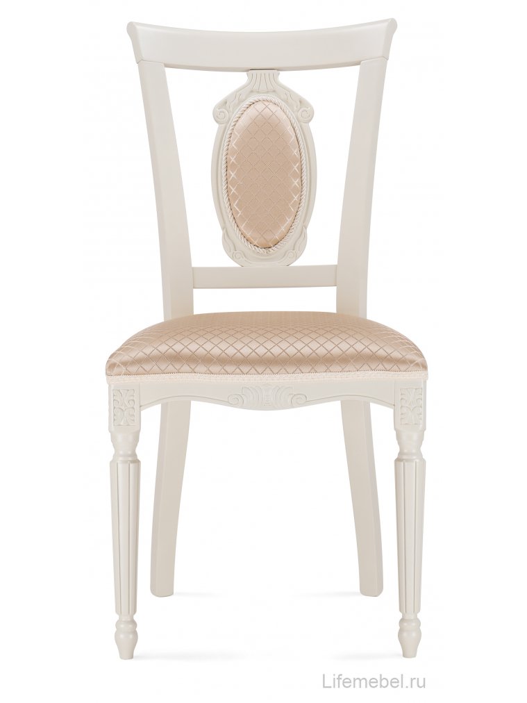 Деревянный стул Лино молочный / ромб 02