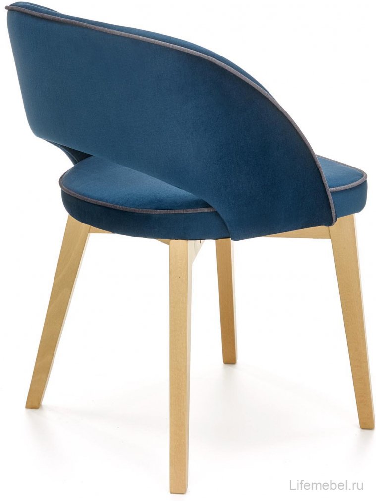 Деревянный стул Мэнни синий / дуб медовый