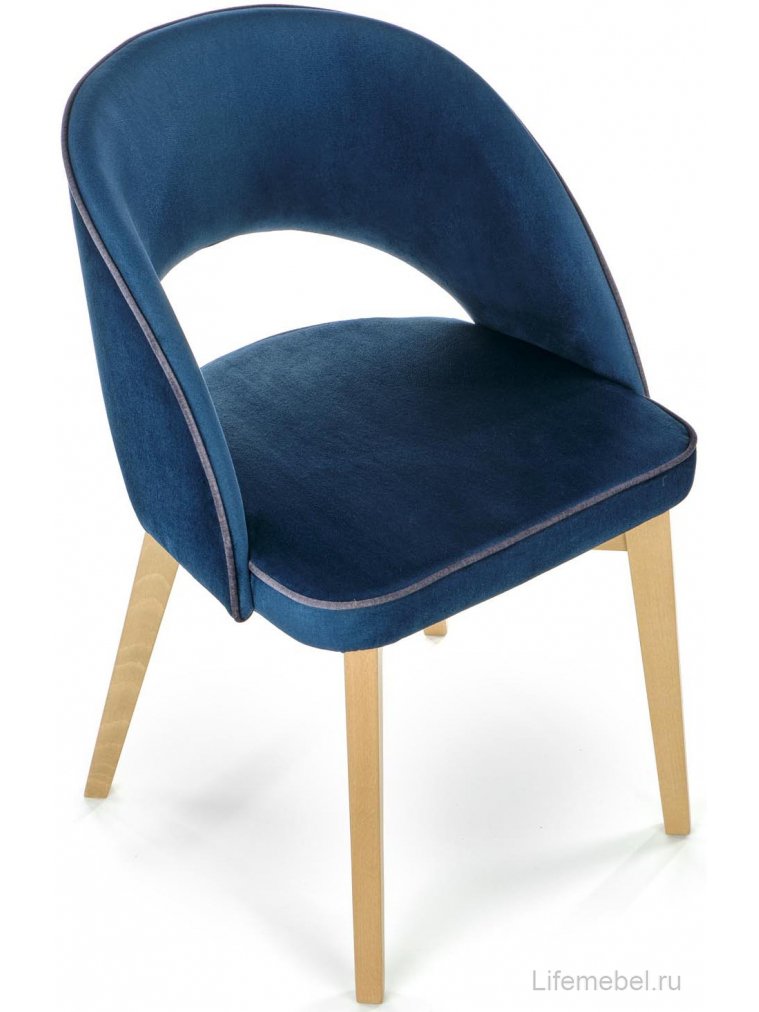 Деревянный стул Мэнни синий / дуб медовый
