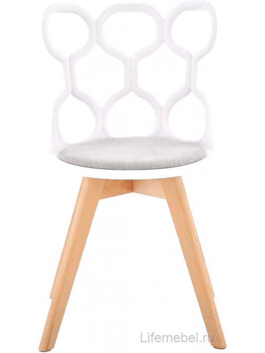 Деревянный стул Мит белый / светло-серый