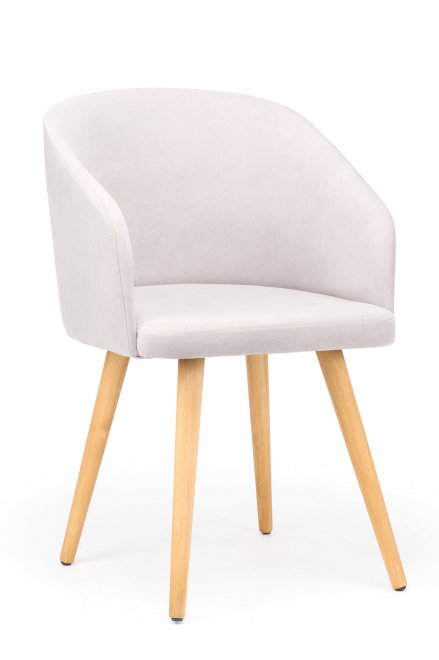 Деревянный стул Монер 360 светло-серый (glory 36) / светлое дерево