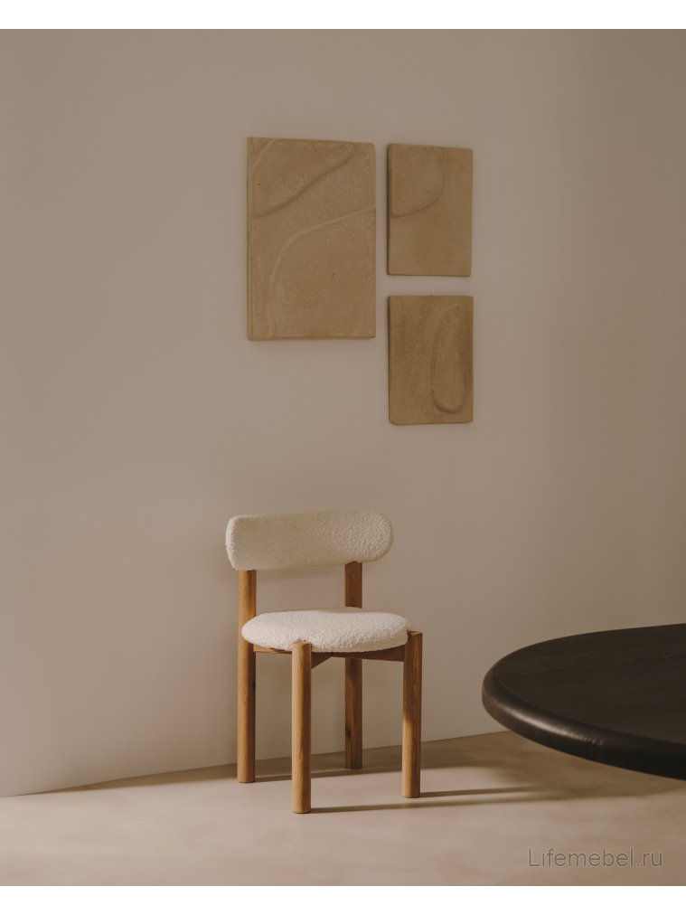 Деревянный стул Nebai белый / натуральный