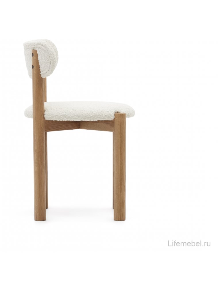 Деревянный стул Nebai белый / натуральный