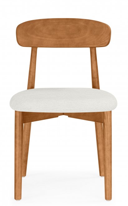 Деревянный стул Okava 1 бежевая рогожка / орех