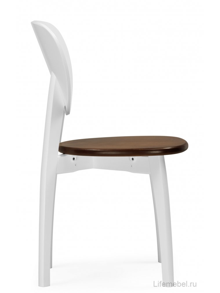Деревянный стул Окава белый / миланский орех