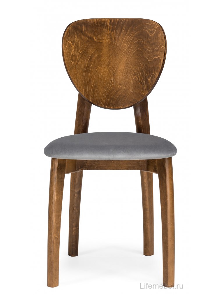 Деревянный стул Окава ткань tenerife stone / миланский орех