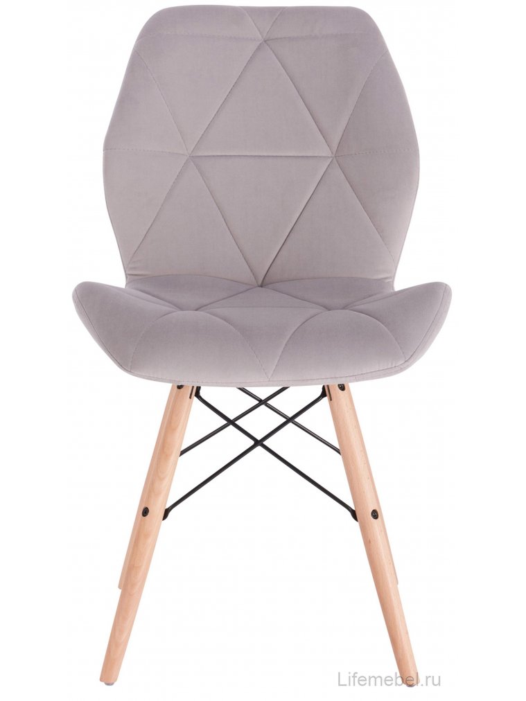 Деревянный стул Rio велюр светло-серый