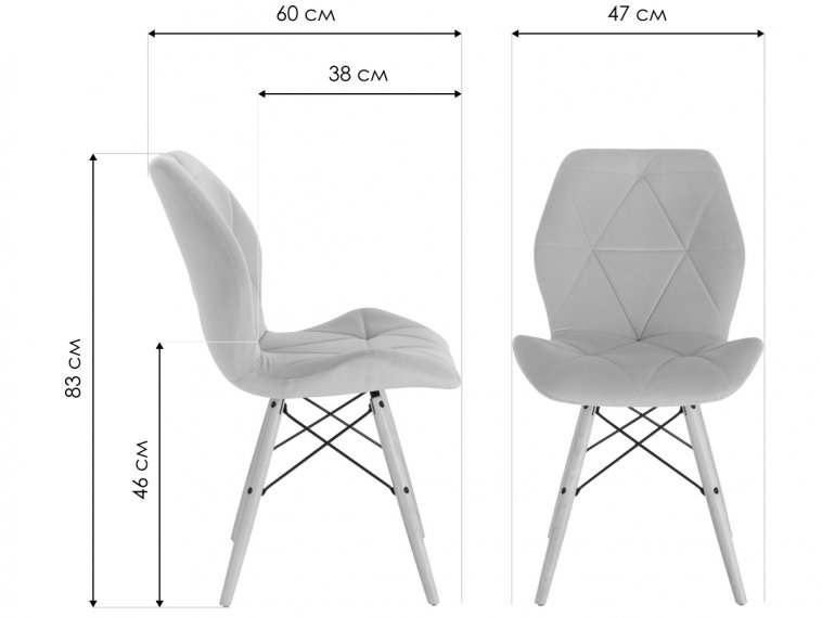 Деревянный стул Rio велюр светло-серый