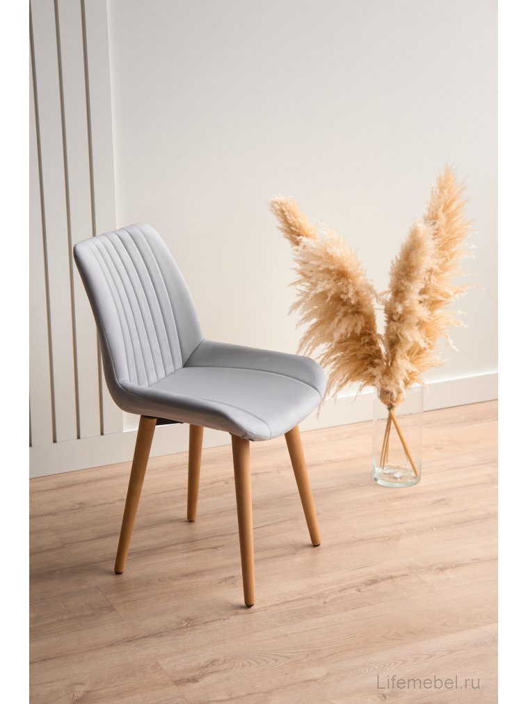 Деревянный стул Седа 360 светло-серый (zd 960) / светлое дерево