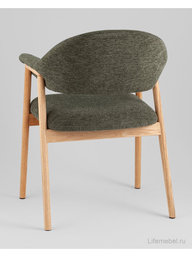 Деревянный стул Сави шенилл зеленый