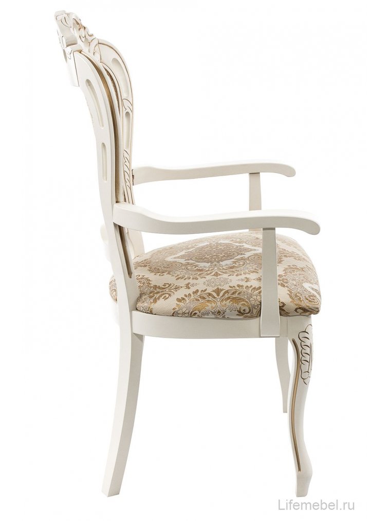 Кресло Bronte молочный с патиной