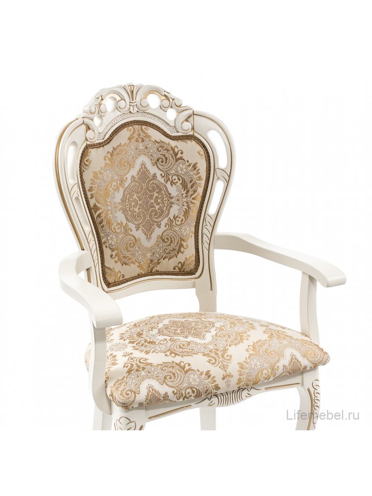 Кресло Bronte молочный с патиной