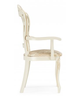 Стул-кресло Bronte муса перламутр молочный / патина