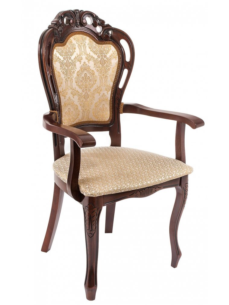 Кресло Bronte вишня / бежевый с патиной