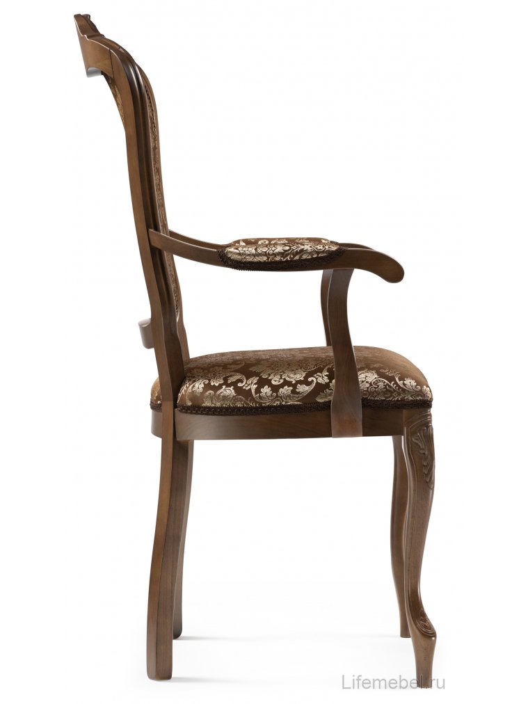 Кресло Руджеро с мягкими подлокотниками орех / шоколад