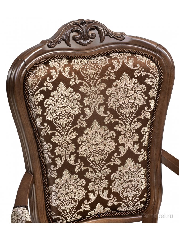 Кресло Руджеро с мягкими подлокотниками орех / шоколад