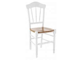 Стул 40F белый / коричневый