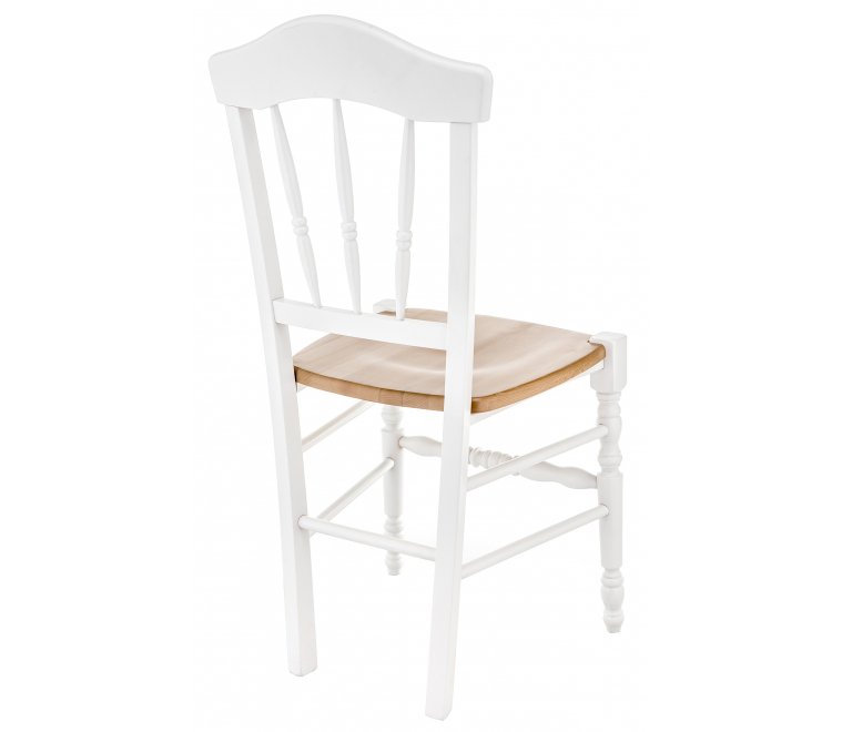 Стул 40F белый / коричневый