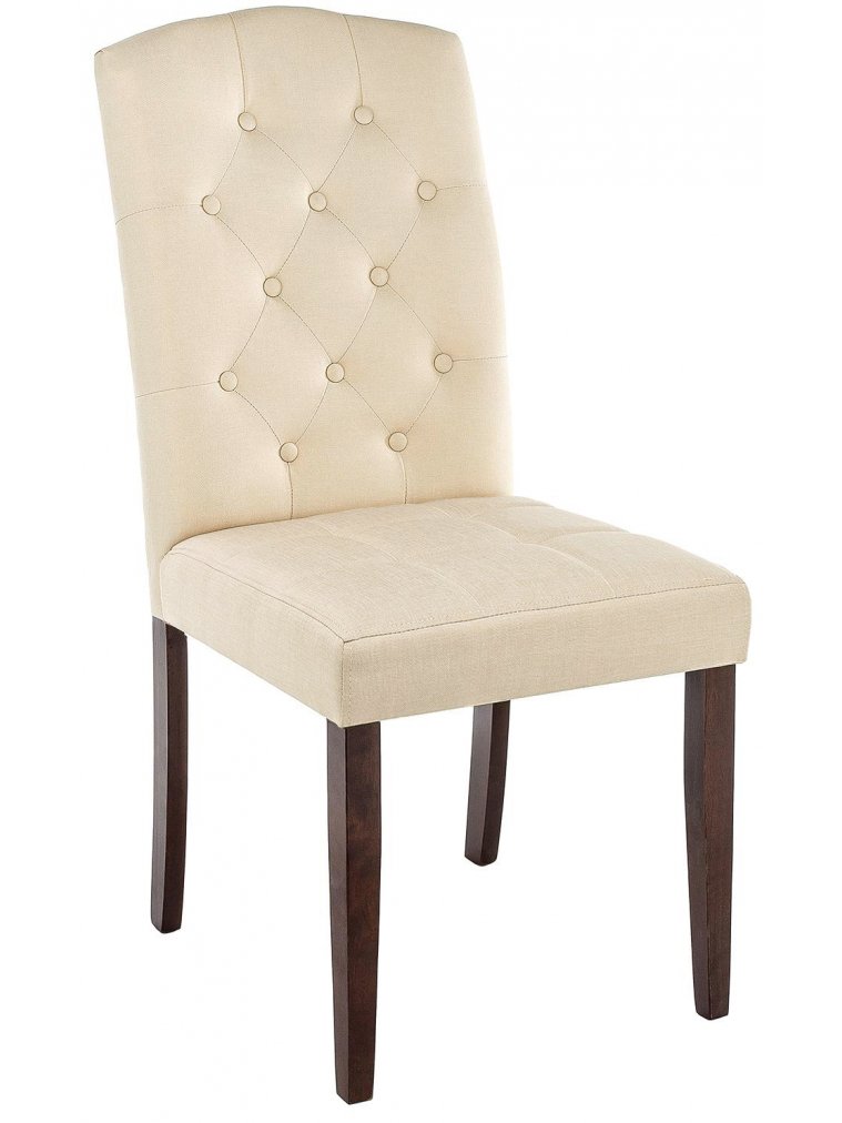Стул деревянный Menson dark walnut / fabric cream line