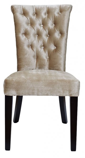 Стул DY-409J бархатный с кольцом черный / бежевый