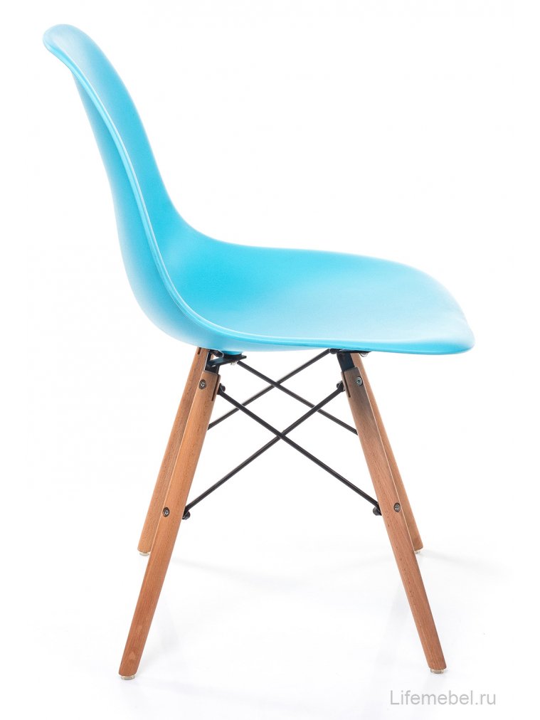 Стул Eames бирюзовый / деревянный каркас