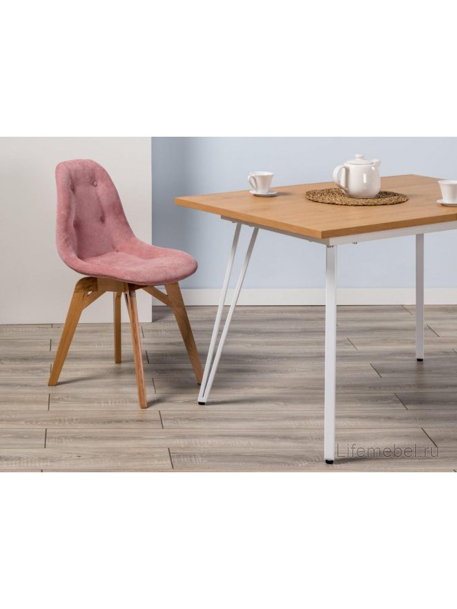 Деревянный стул Eames lite розовый / натуральный бук