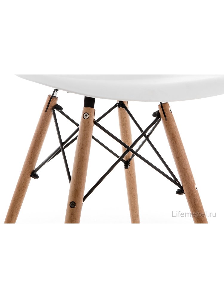 Стул Eames PC-015 WL white / wooden legs