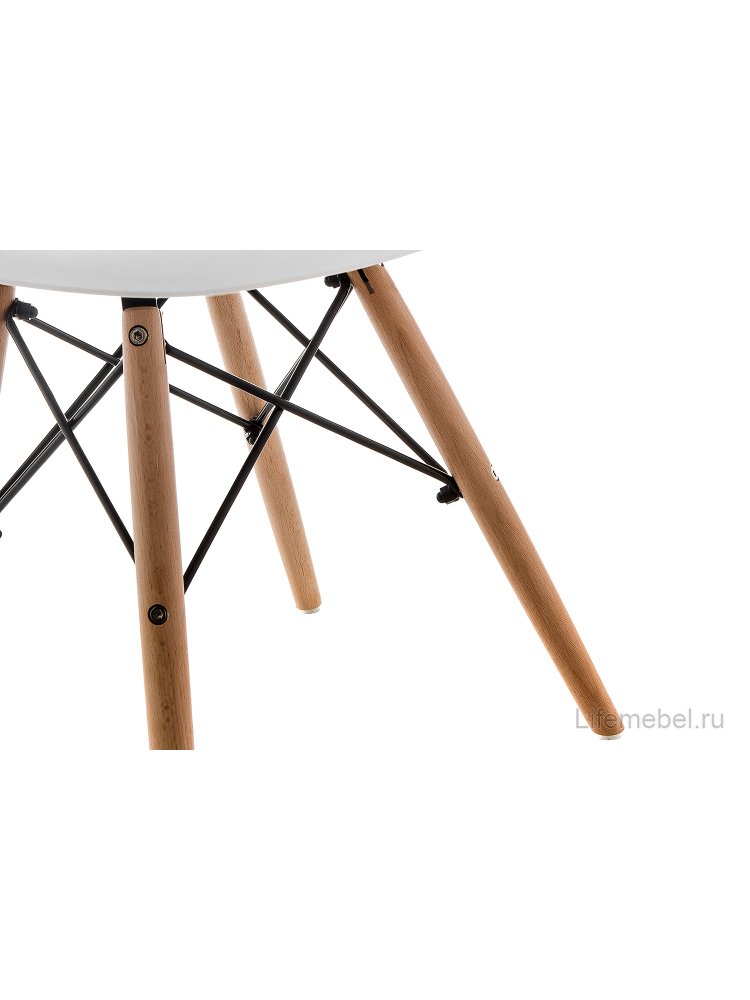 Стул Eames PC-015 WL white / wooden legs