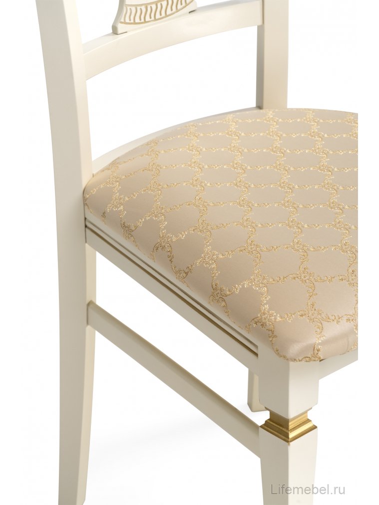 Деревянный стул Флавиан слоновая кость / золото