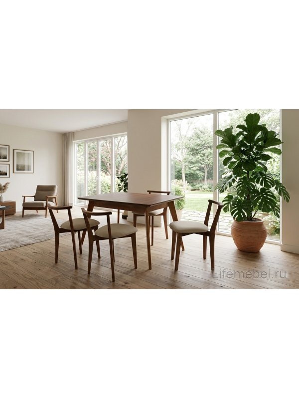 Деревянный стул Франк орех бежевый