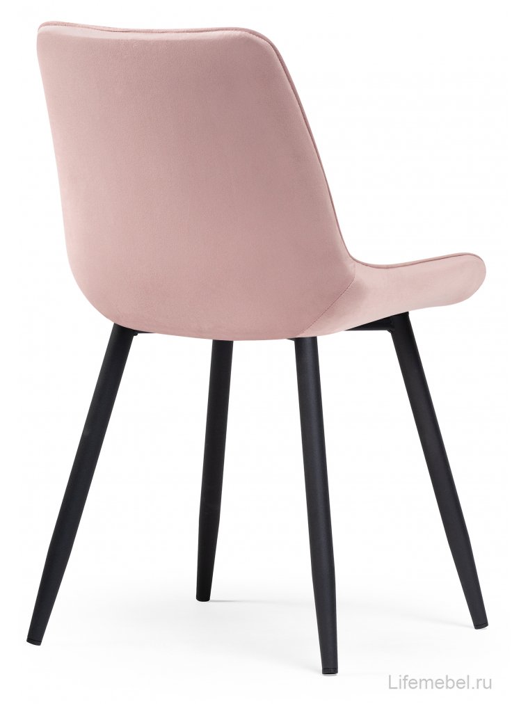 Комплект из "МР Стул Баодин К б/к розовый (velutto 37) / черный каркас , 4 шт"