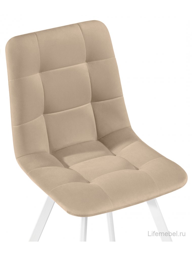 Комплект из "МР Стул Чилли (Chilli) бежевый (velutto 05) / белый каркас" 4 шт.