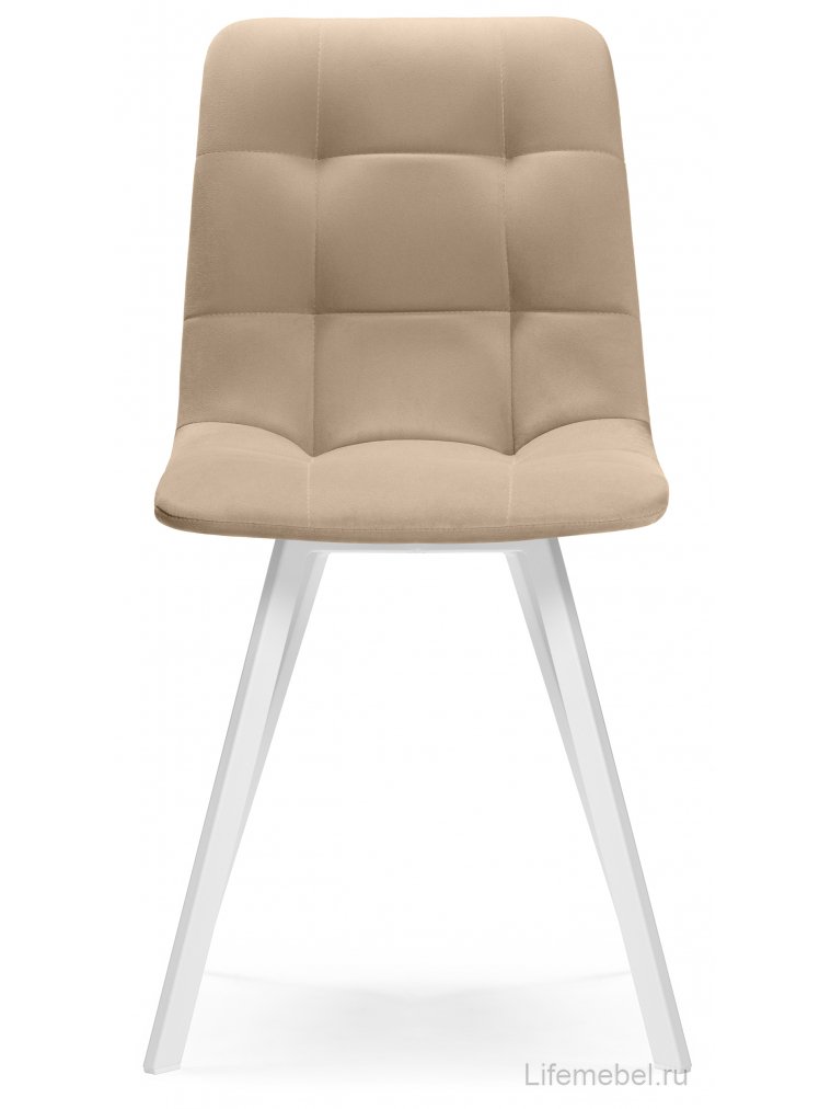 Комплект из "МР Стул Чилли (Chilli) бежевый (velutto 05) / белый каркас" 4 шт.