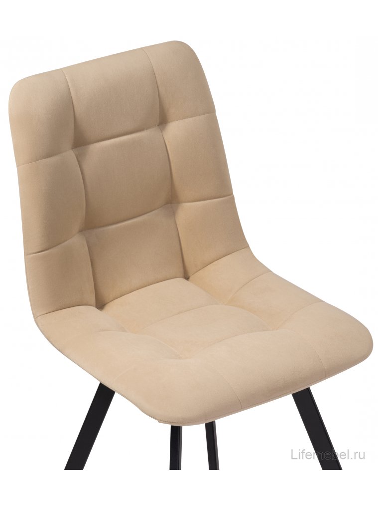 Комплект из "Стул на металлокаркасе Чилли бежевый / черный каркас", 4 шт