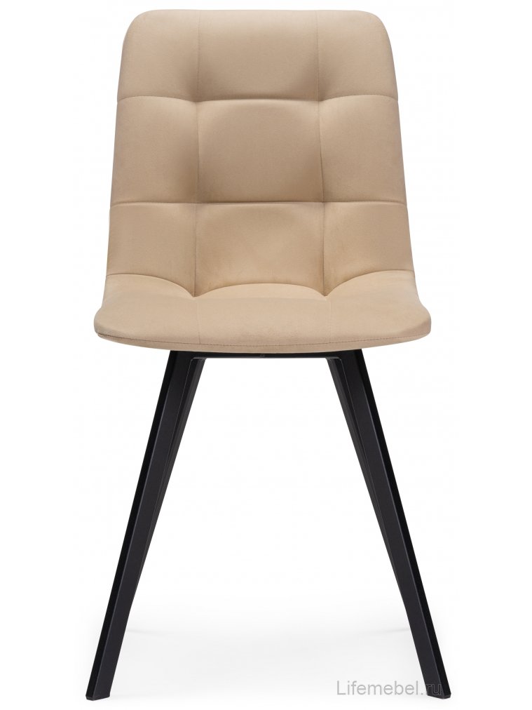 Комплект из "Стул на металлокаркасе Чилли бежевый / черный каркас", 4 шт