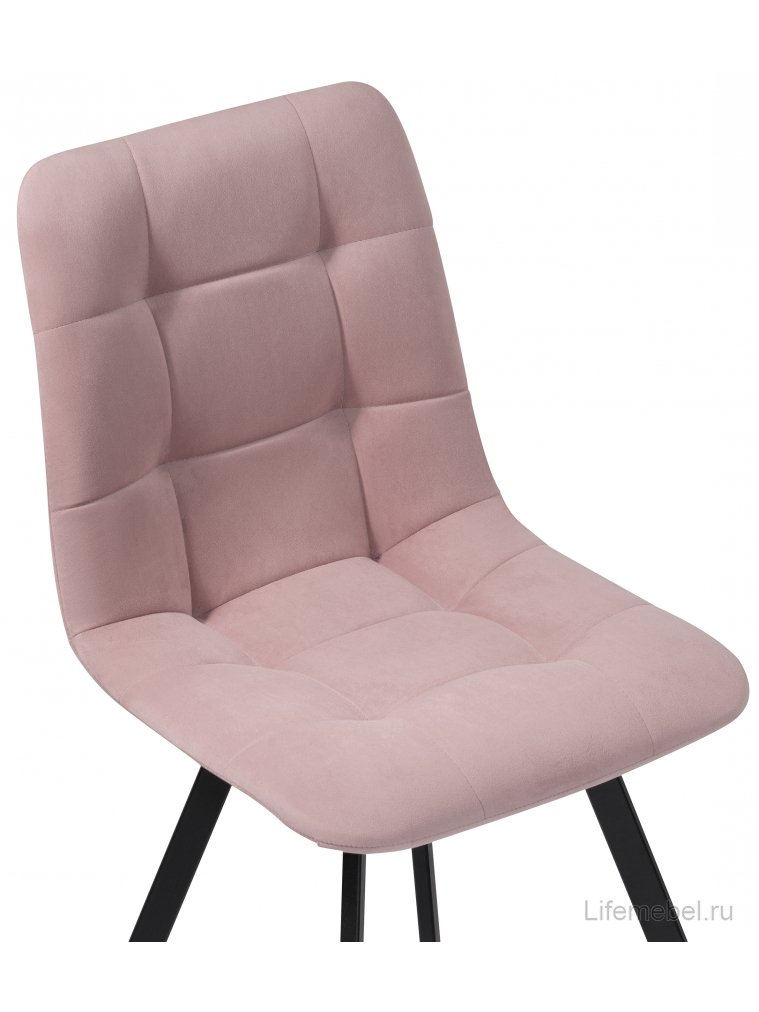 Комплект из "Стул на металлокаркасе Чилли розовый / черный каркас" 2 шт.