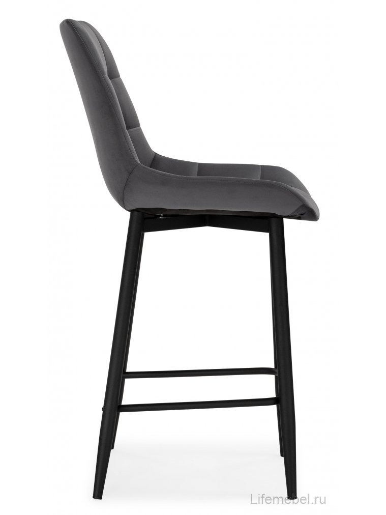 Комплект стульев полубарных Стронг 2 шт темно-серый / черный