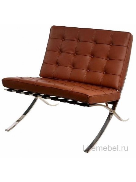 Кресло Barcelona chair коньячное