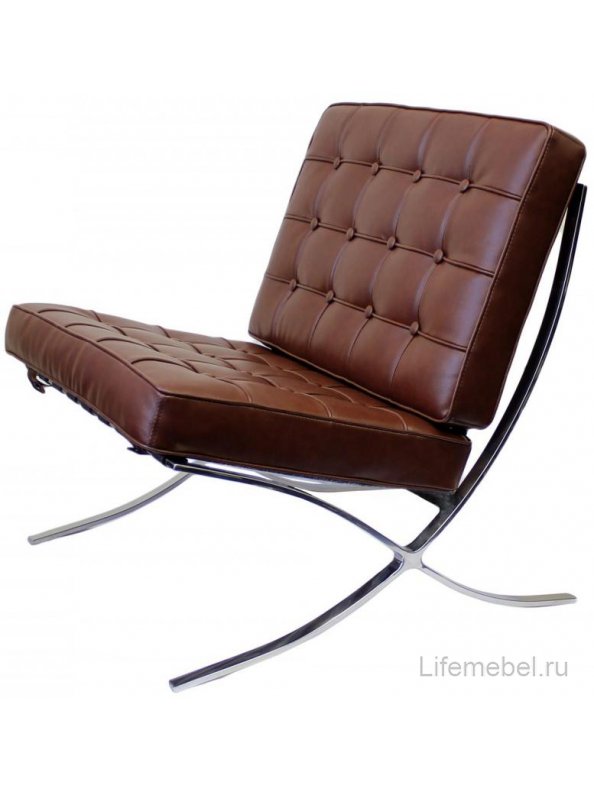 Кресло Barcelona chair коньячное