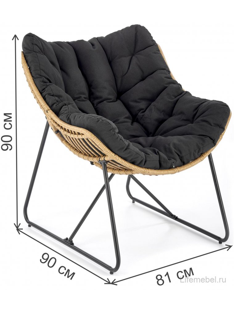 Кресло Whisper черный / натуральный