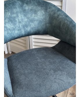 Стул-кресло Ember 360 поворотное 7525-56 синий велюр / enjoy-315 синий / черный