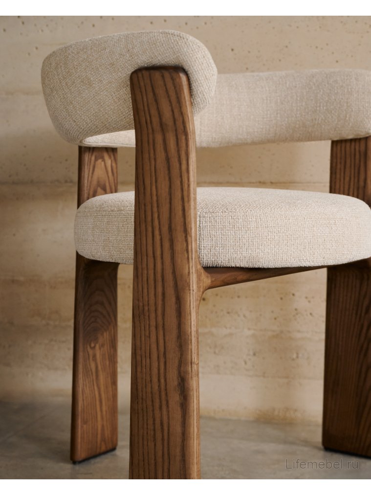 Кресло Granite бежевое / орех