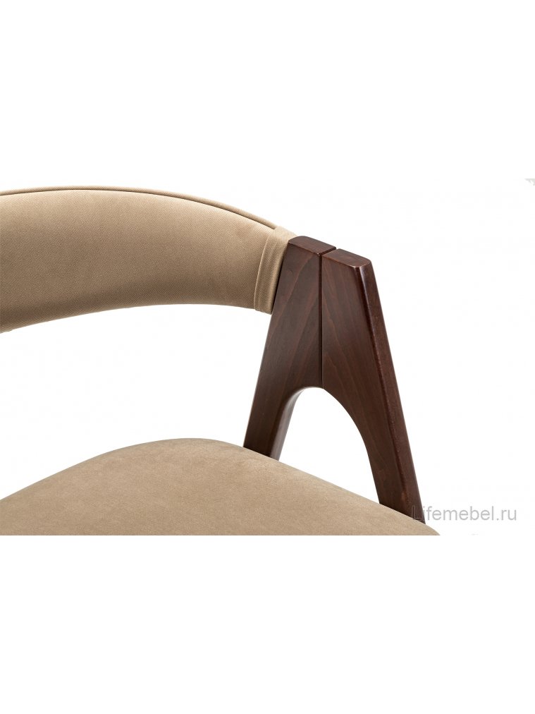 Кресло Kaede beige / темный орех