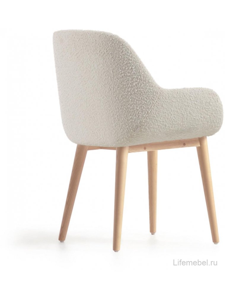 Кресло Konna белое / натуральное