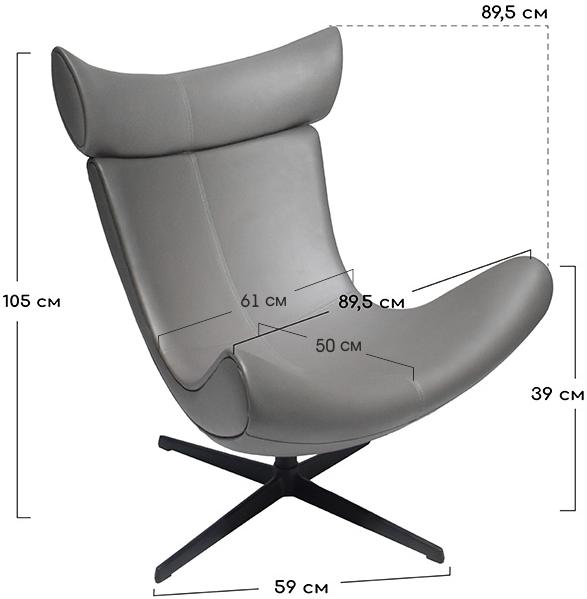 Кресло Imola натуральная кожа черный