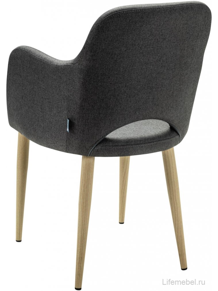 Кресло Ledger темно-серое / натуральный дуб