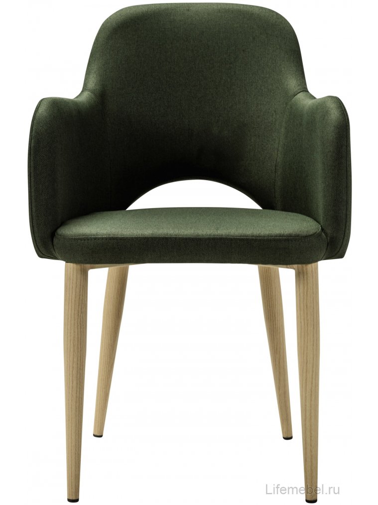Кресло Ledger темно-зеленое / натуральный дуб