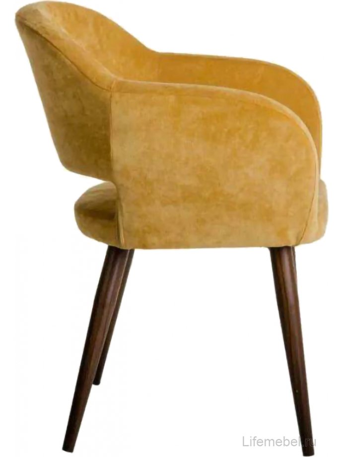 Кресло Oscar желтое / темный орех