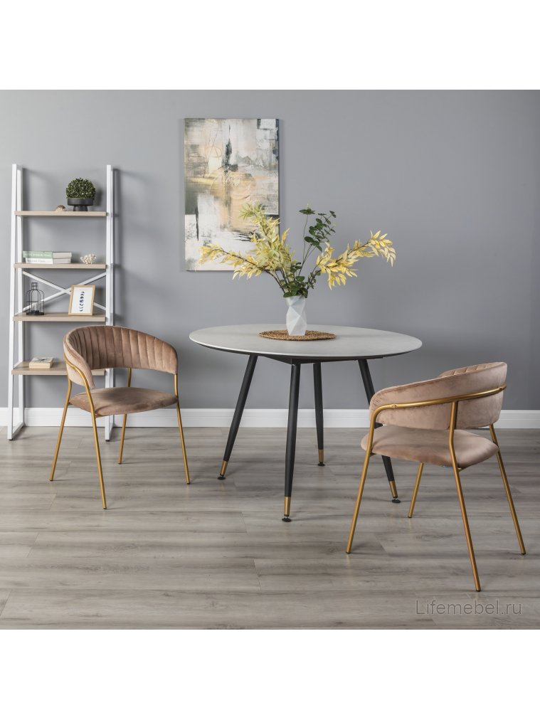 Кресло Portman бежевое / gold