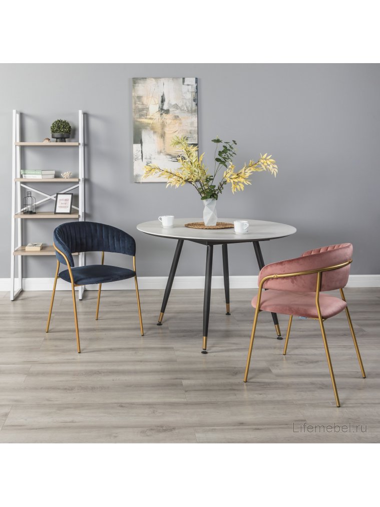 Кресло Portman розовое / gold